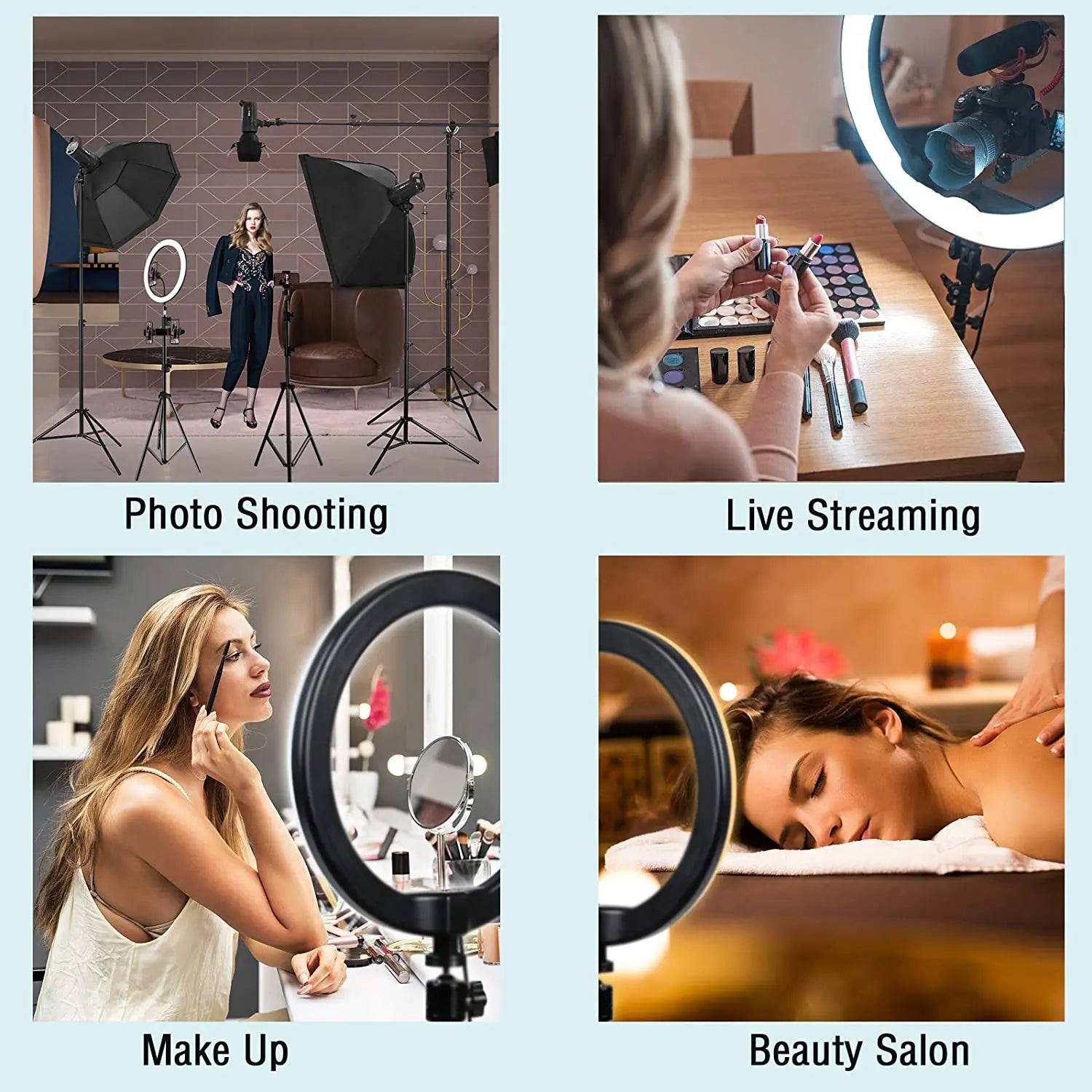 33cm LED Selfie Ring Light Photography Lights Warm Cold Lamp With Tripod Dimmable USB Ringlight For Tiktok Video Live Fill Lamp