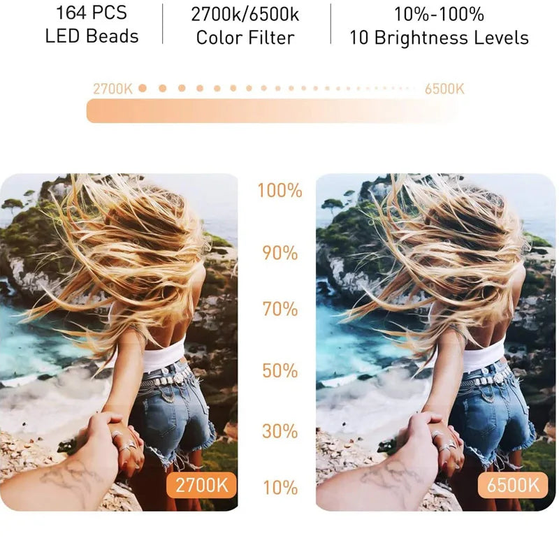 26 33CM Video Lights Dimmable Light Selfie LED Ring Light USB Ring Lighting Lamp With Tripod Stand To Make Youtube Ringlight