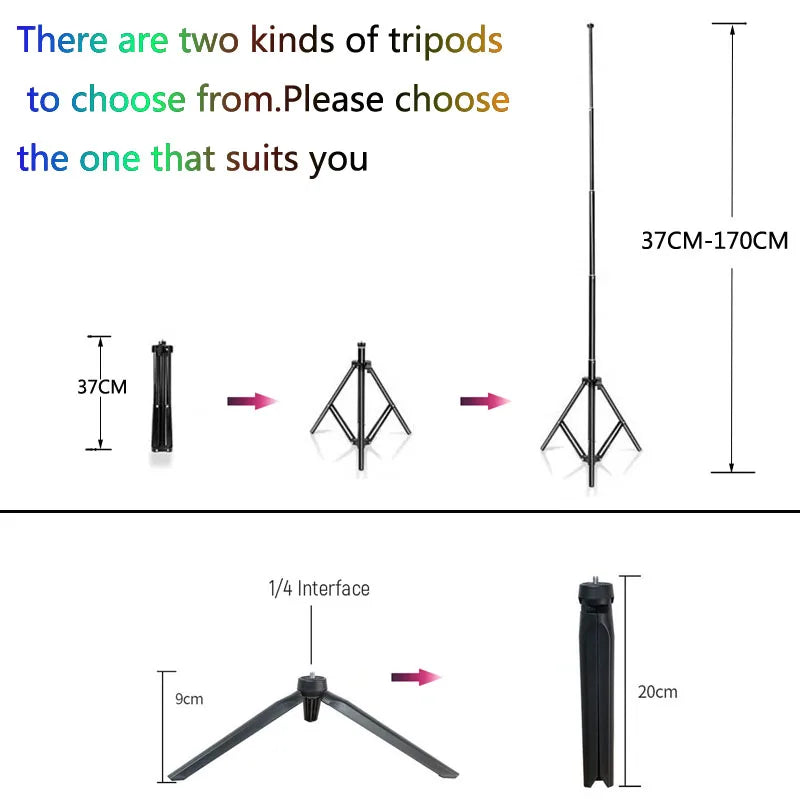 26 33CM Video Lights Dimmable Light Selfie LED Ring Light USB Ring Lighting Lamp With Tripod Stand To Make Youtube Ringlight