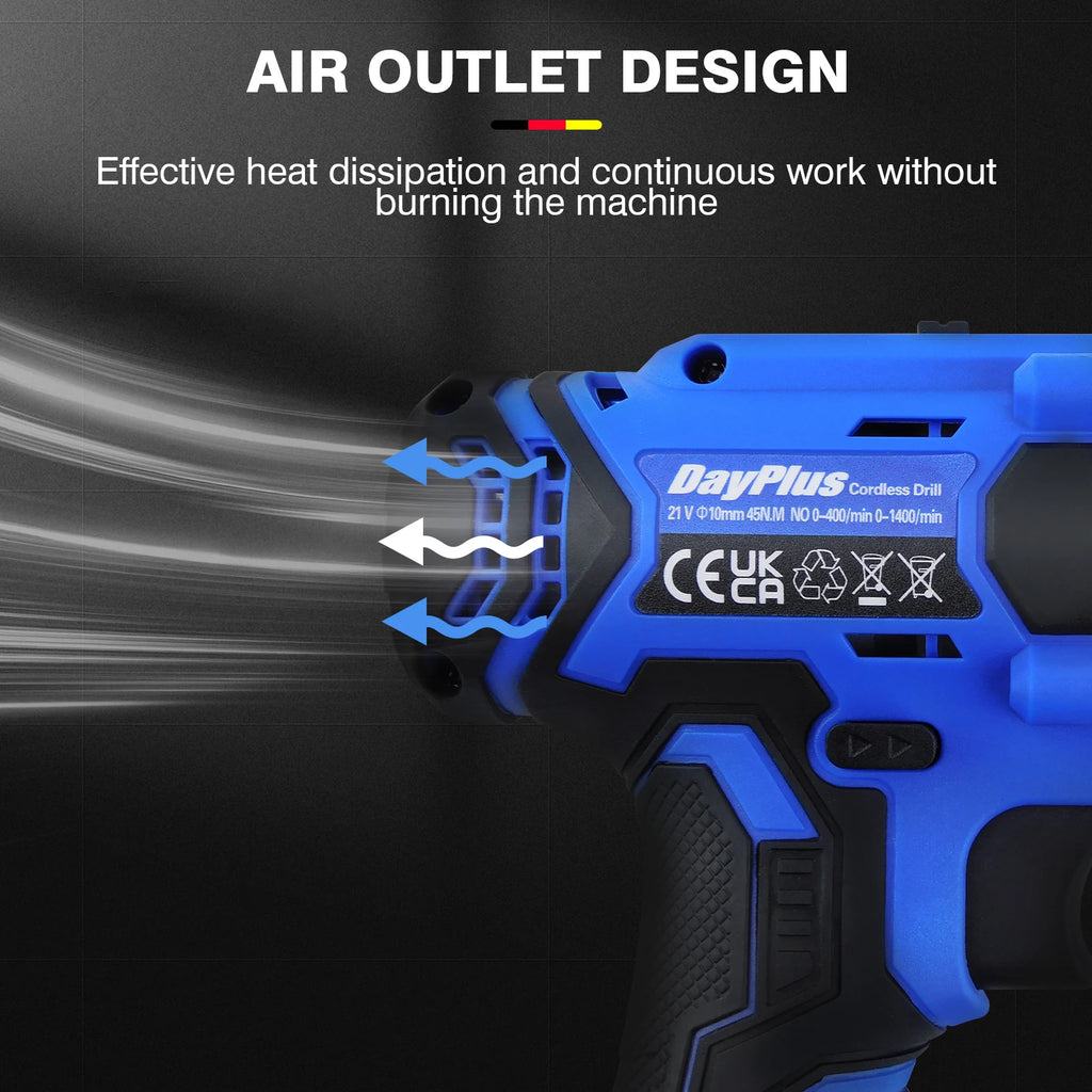 21V Cordless Power Drill,Handheld Screwdriver Drill Set with 25+1 Torque Setting,1.5AH Li-ion Battery&Fast Charger,2-Gear Drill
