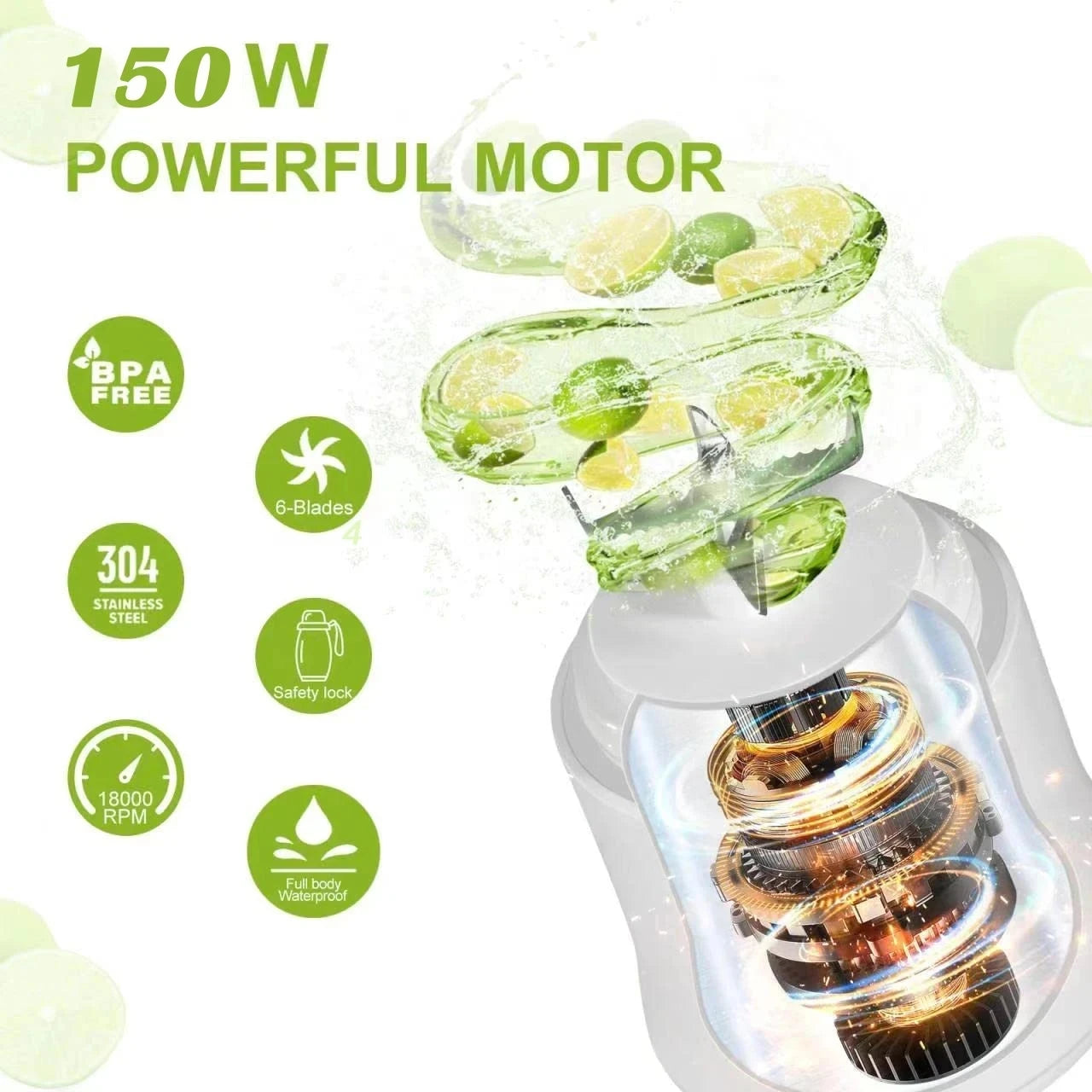 New Portable Blender 600ML Electric Juicer Fruit Mixer 4000mAh USB Rechargeable Smoothie Mini Blender Personal Juicer Colorful
