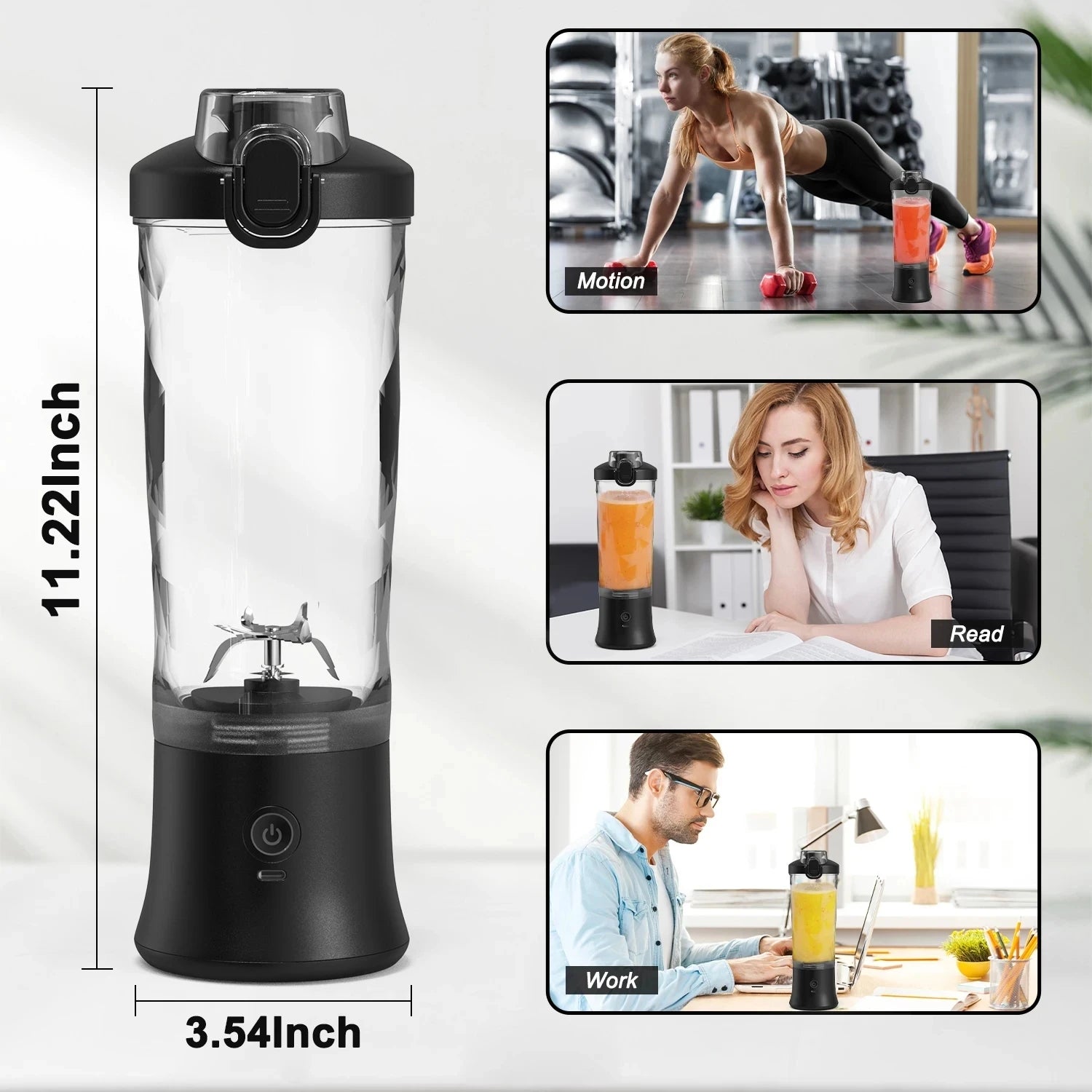 New Portable Blender 600ML Electric Juicer Fruit Mixer 4000mAh USB Rechargeable Smoothie Mini Blender Personal Juicer Colorful