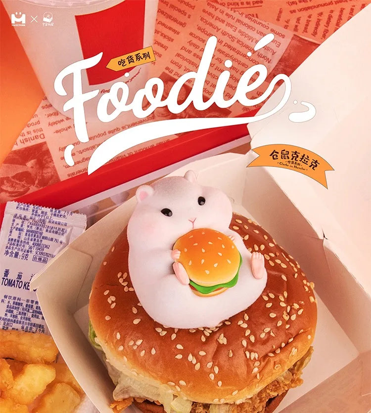 Clark the Hamster Foodie Blind Box Toy Mystery Box Figure Kawaii Model Children's Birthday Gift Free 1pcs Small Straw Hat