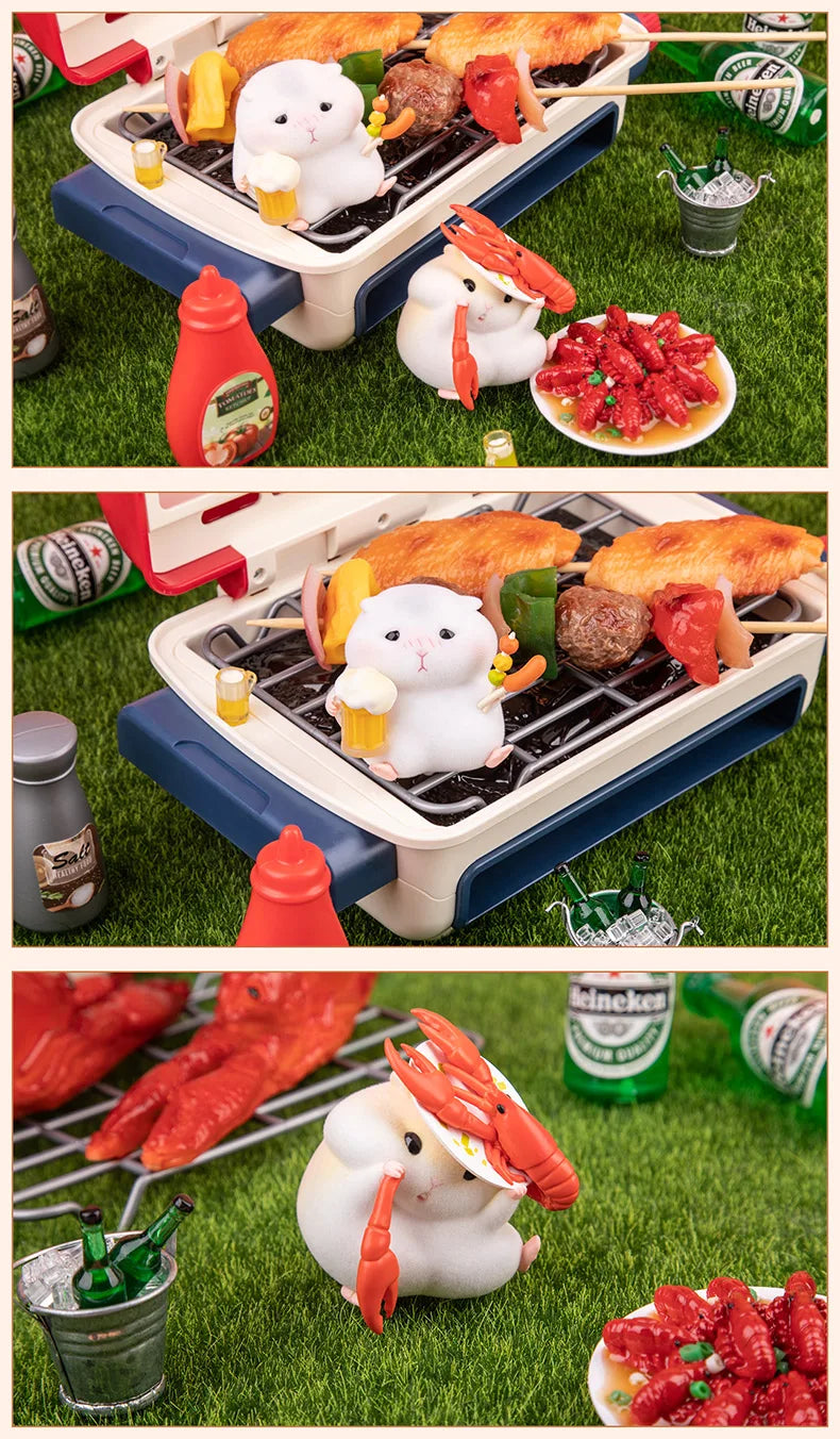 Clark the Hamster Foodie Blind Box Toy Mystery Box Figure Kawaii Model Children's Birthday Gift Free 1pcs Small Straw Hat
