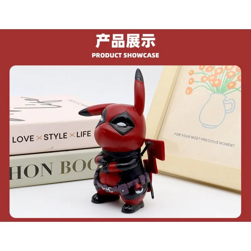 Pokemon Pikachu Deadpool Iron Man Doll Decoration Anime Action Figure Gengar Cute Toys Q Figurals Decoration Model Birthday Gift