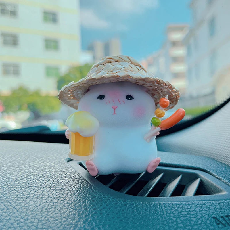 Clark the Hamster Foodie Blind Box Toy Mystery Box Figure Kawaii Model Children's Birthday Gift Free 1pcs Small Straw Hat
