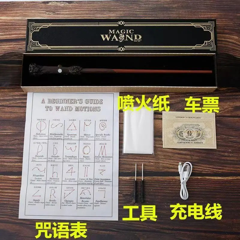 Harrys Wizard Magic Wands Fire-breathing Wand Shoot Fireballs Role-playing Props Fireball Wands Electronic Wand Toys Kids Gifts