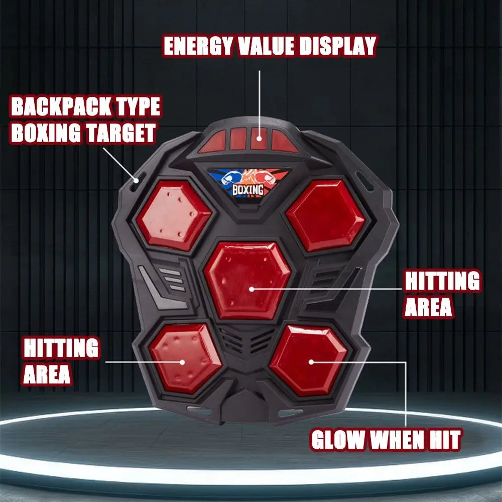 Creative Electronic Boxing Trainer Lighted Adjustable Strap Smart Music Boxing Machine Boxing Gloves Battery Powered