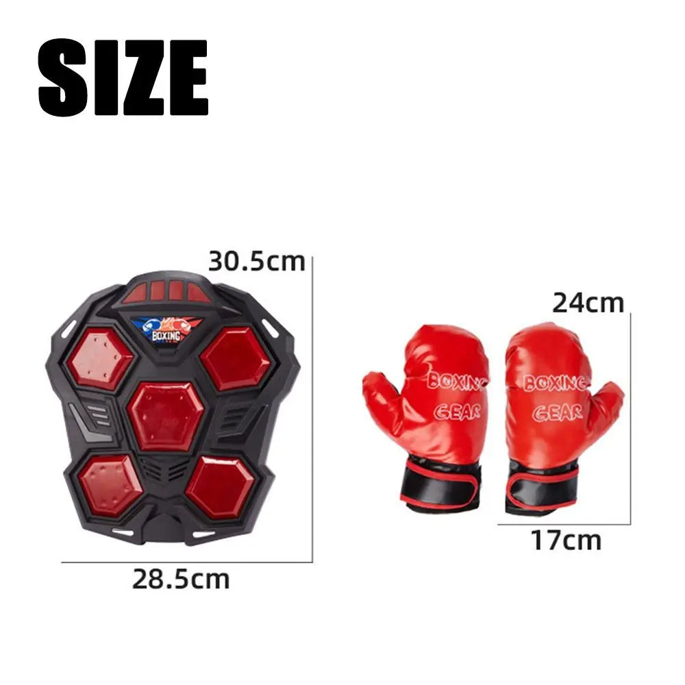 Creative Electronic Boxing Trainer Lighted Adjustable Strap Smart Music Boxing Machine Boxing Gloves Battery Powered