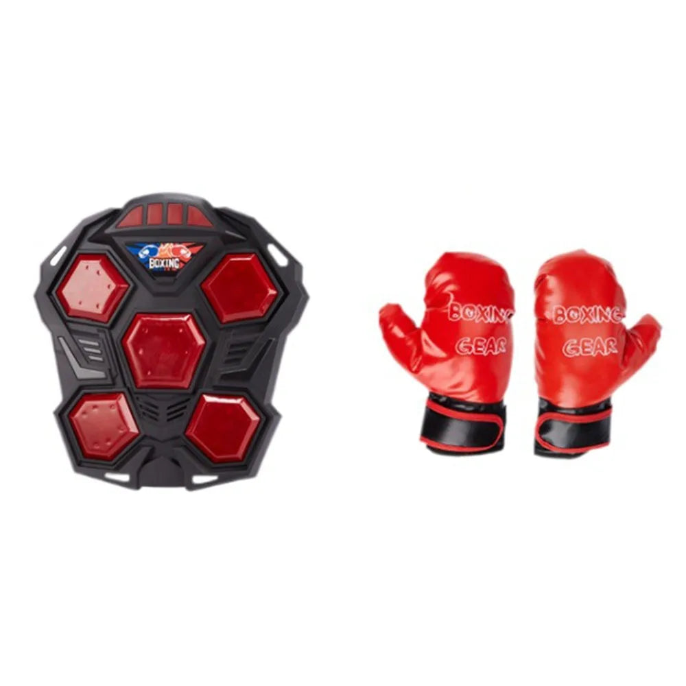 Creative Electronic Boxing Trainer Lighted Adjustable Strap Smart Music Boxing Machine Boxing Gloves Battery Powered