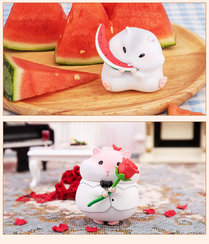 Clark the Hamster Foodie Blind Box Toy Mystery Box Figure Kawaii Model Children's Birthday Gift Free 1pcs Small Straw Hat