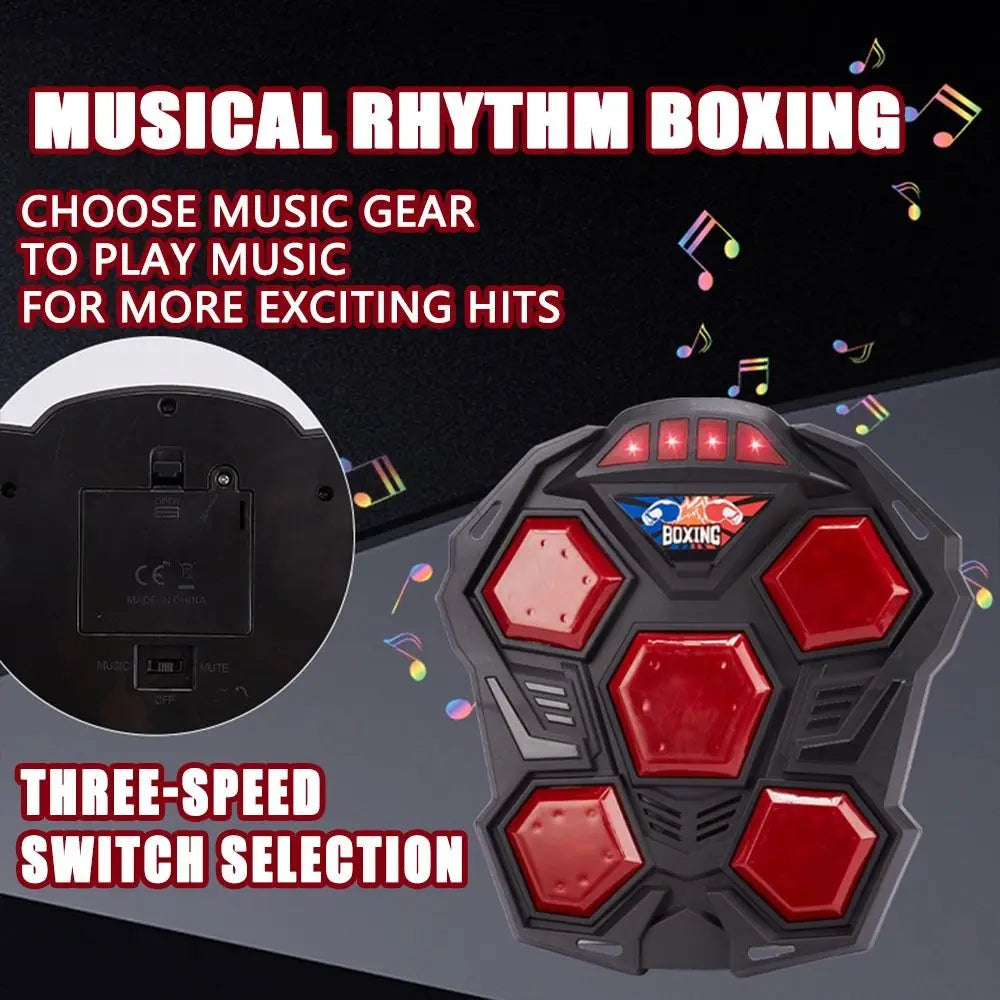 Creative Electronic Boxing Trainer Lighted Adjustable Strap Smart Music Boxing Machine Boxing Gloves Battery Powered