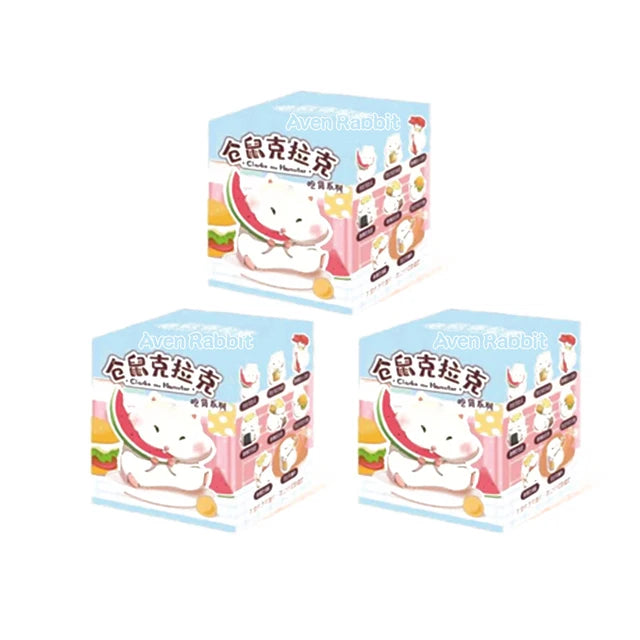 Clark the Hamster Foodie Blind Box Toy Mystery Box Figure Kawaii Model Children's Birthday Gift Free 1pcs Small Straw Hat