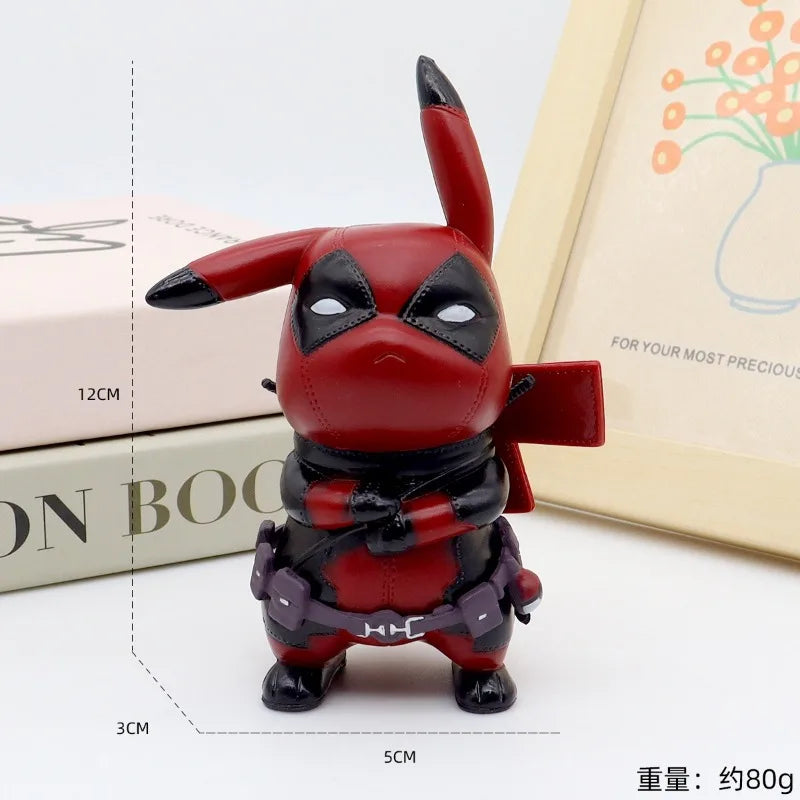 Pokemon Pikachu Deadpool Iron Man Doll Decoration Anime Action Figure Gengar Cute Toys Q Figurals Decoration Model Birthday Gift