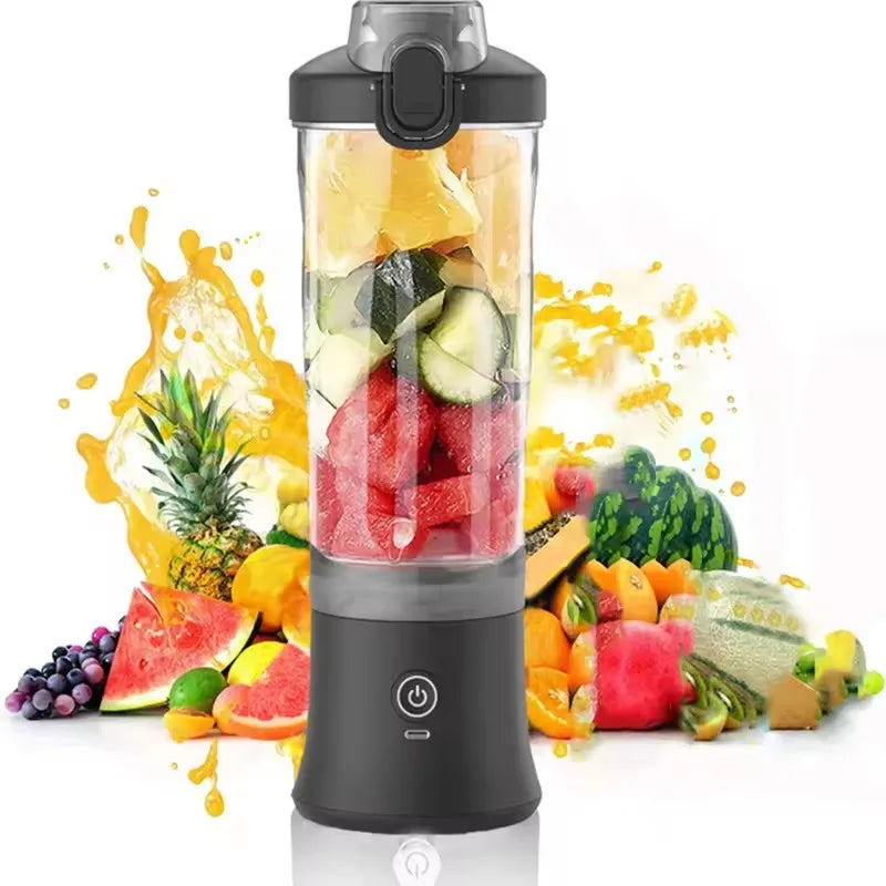New Portable Blender 600ML Electric Juicer Fruit Mixer 4000mAh USB Rechargeable Smoothie Mini Blender Personal Juicer Colorful