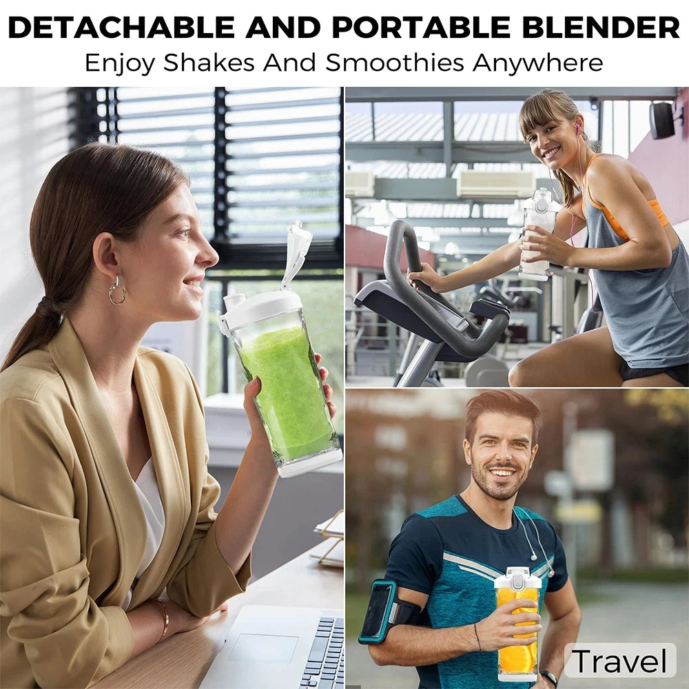 New Portable Blender 600ML Electric Juicer Fruit Mixer 4000mAh USB Rechargeable Smoothie Mini Blender Personal Juicer Colorful