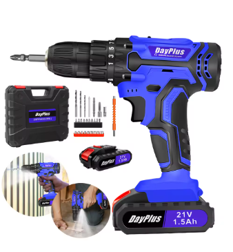 Cordless Drill Kit Electric Screwdriver Kit, 45Nm Cordless Combination Drill, LED Work Light, Home and Garden DIY Project Kit