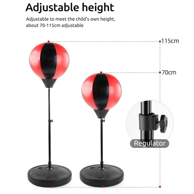 Punching Bag Height Adjustable Kids Boxing Bag Speed Bag for Training, Boxing Equipment, Stress Relief & Fitness Gifts for Boys
