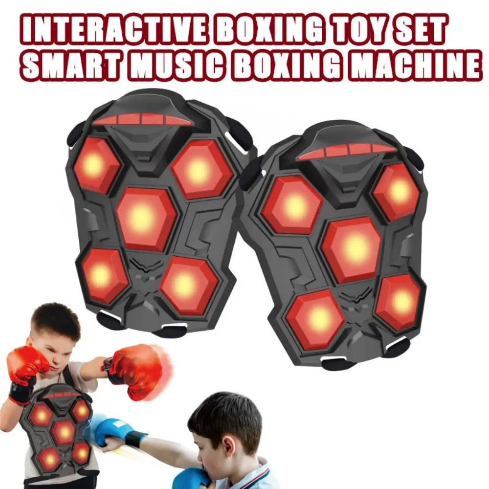 Creative Electronic Boxing Trainer Lighted Adjustable Strap Smart Music Boxing Machine Boxing Gloves Battery Powered