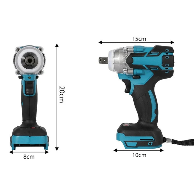 New 520N.M 18V Electric Impact Wrench Rechargeable 1/2 inch Wrench Cordless Without Battery High Power Impact in Car Repair Tool